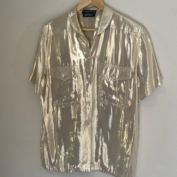 Louis Feraud Tops - Louis Feraud gold shirt sleeve shirt